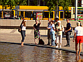 the group in front of the fountain
