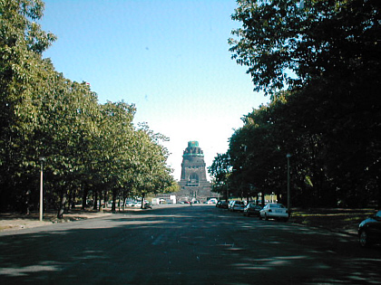 And in the distance is the memorial of the Battle of Nations in 1813